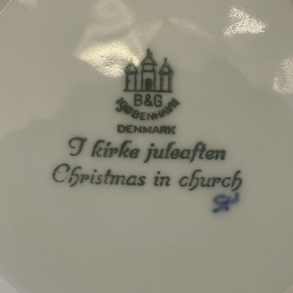 Vintage Decorative Plate Set 3 Blue B&G Juletraeer Hentes Denmark Holiday - Picture 7 of 10